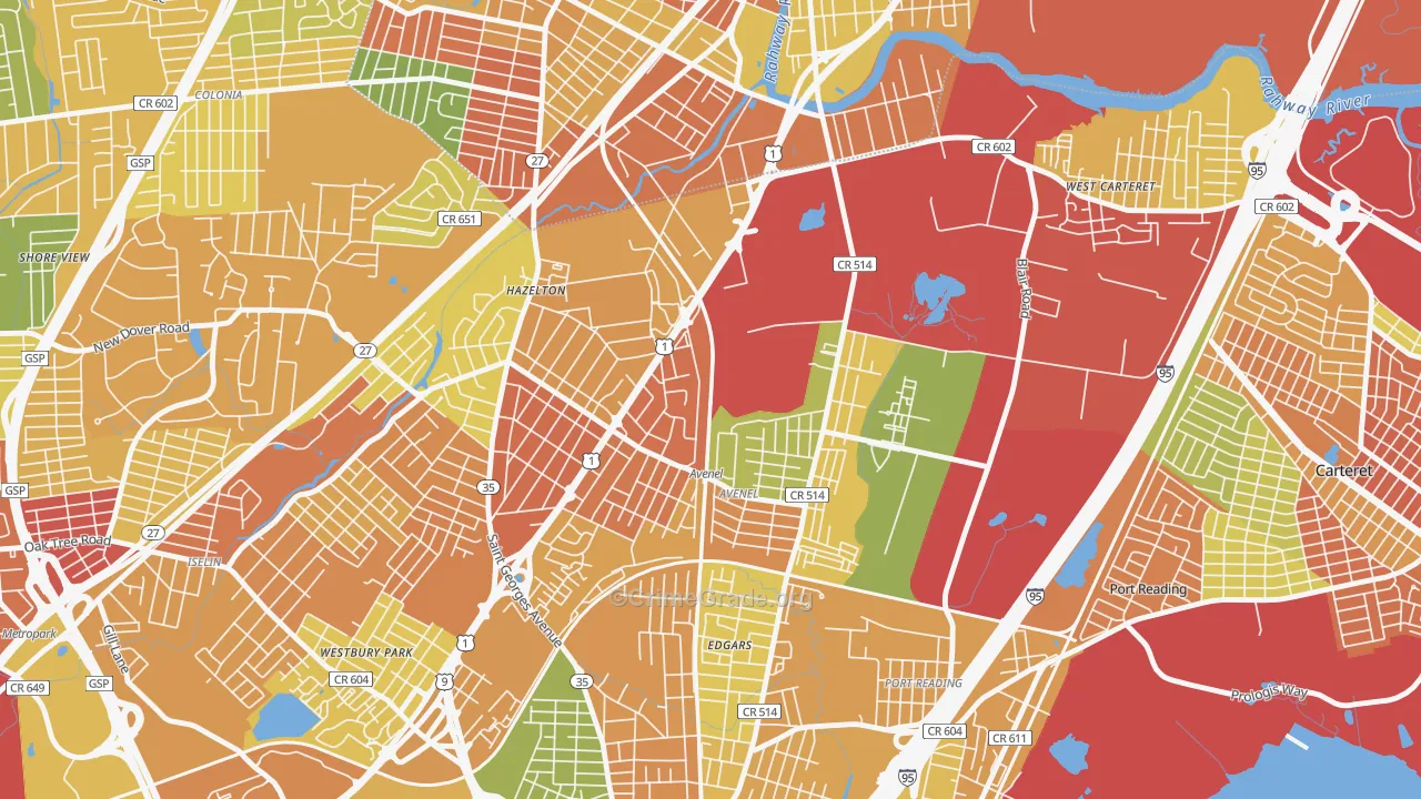 07001, NJ Map of Drug-Related Crime Rates