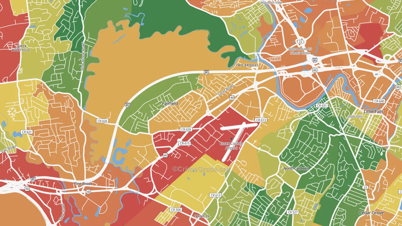 07004, NJ Map of Drug-Related Crime Rates