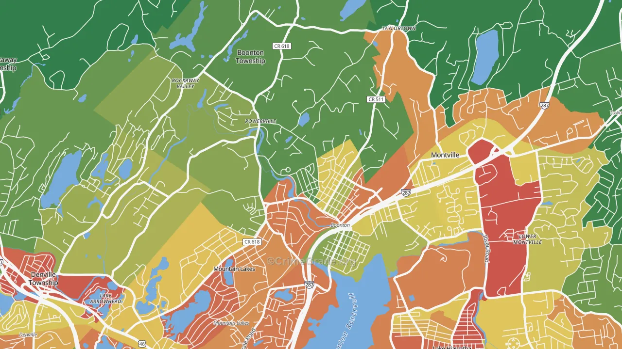 07005, NJ Map of Drug-Related Crime Rates