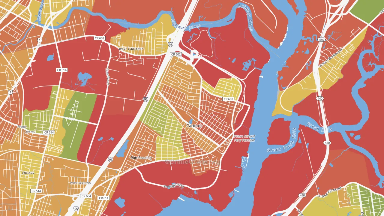 07008, NJ Map of Drug-Related Crime Rates