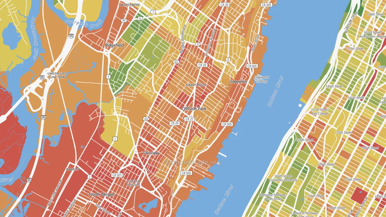 07010, NJ Map of Drug-Related Crime Rates