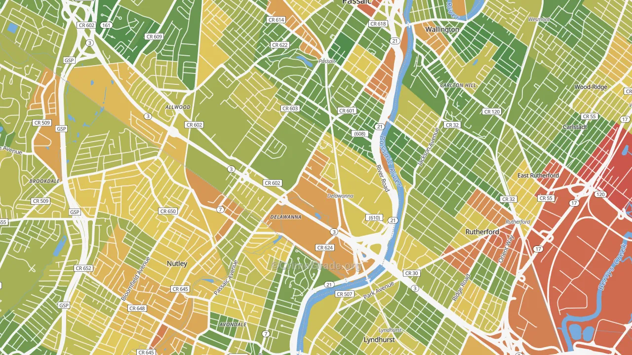 07014, NJ Map of Drug-Related Crime Rates