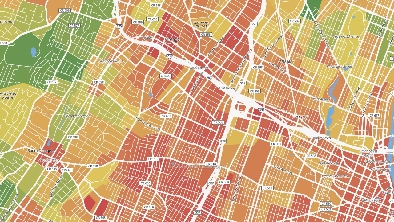 07018, NJ Map of Drug-Related Crime Rates