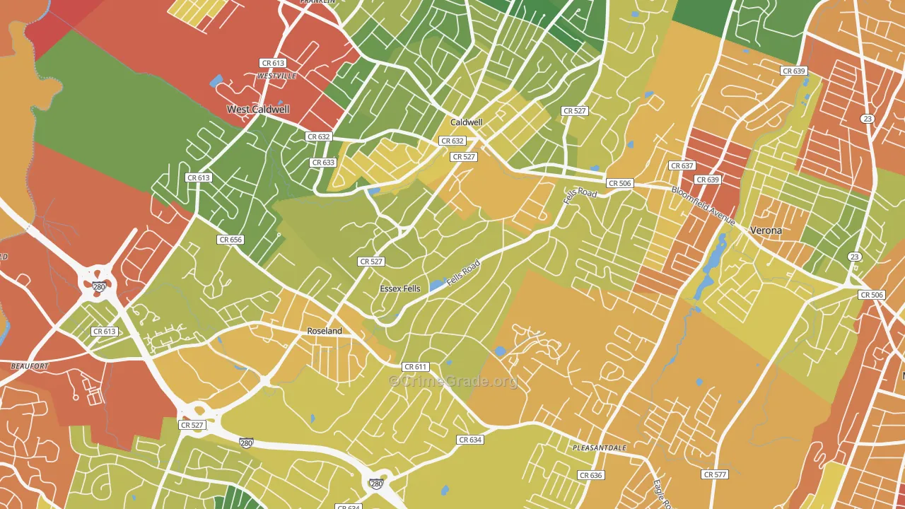 07021, NJ Map of Drug-Related Crime Rates