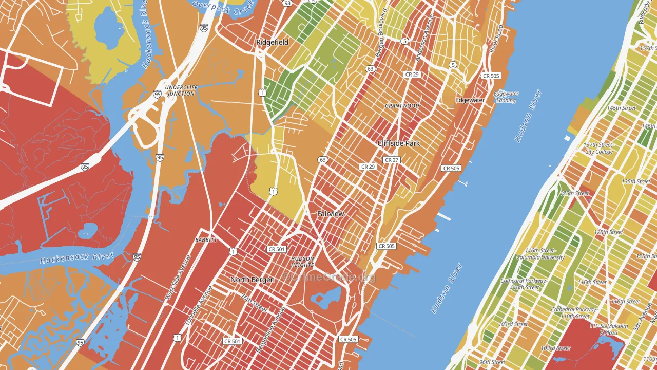 07022, NJ Map of Drug-Related Crime Rates