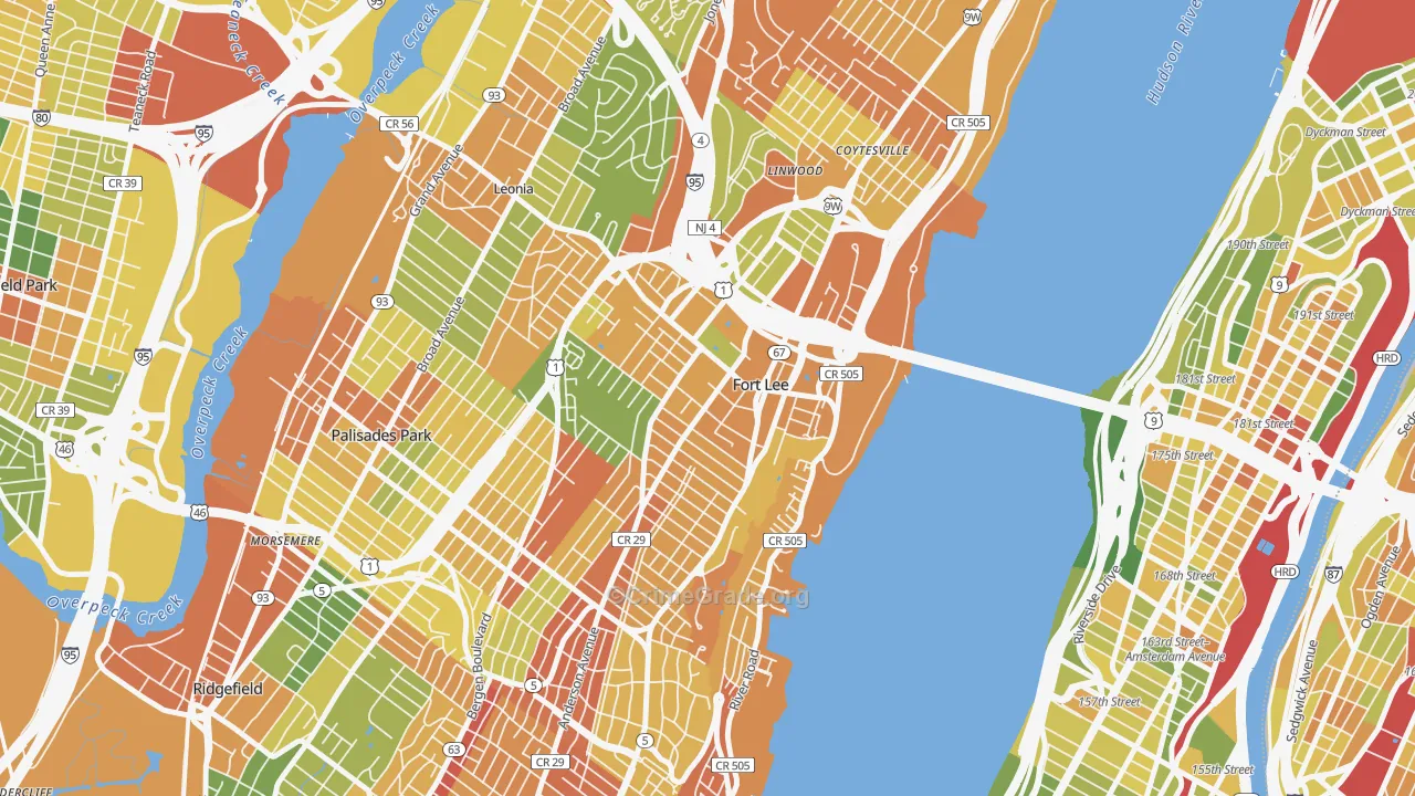 07024, NJ Map of Drug-Related Crime Rates