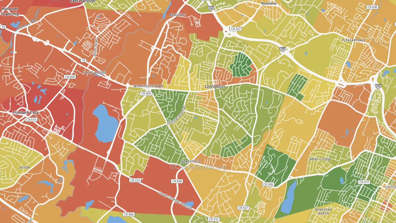 07039, NJ Map of Drug-Related Crime Rates