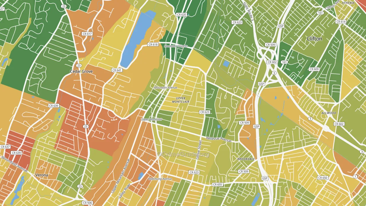 07043, NJ Map of Drug-Related Crime Rates