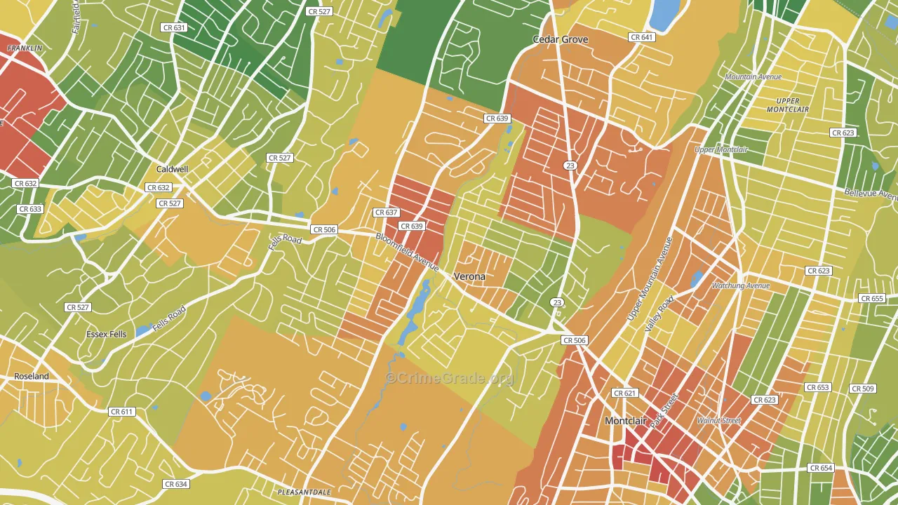 07044, NJ Map of Drug-Related Crime Rates