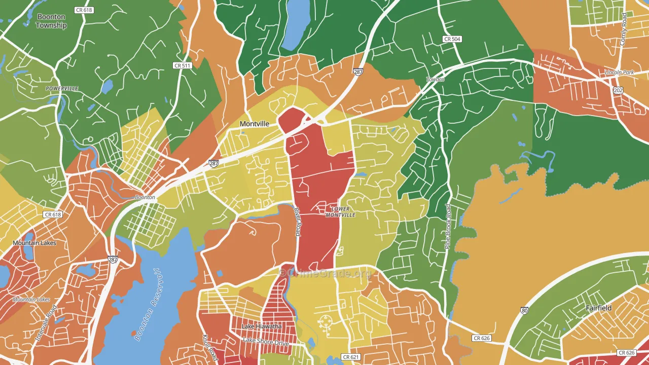 07045, NJ Map of Drug-Related Crime Rates