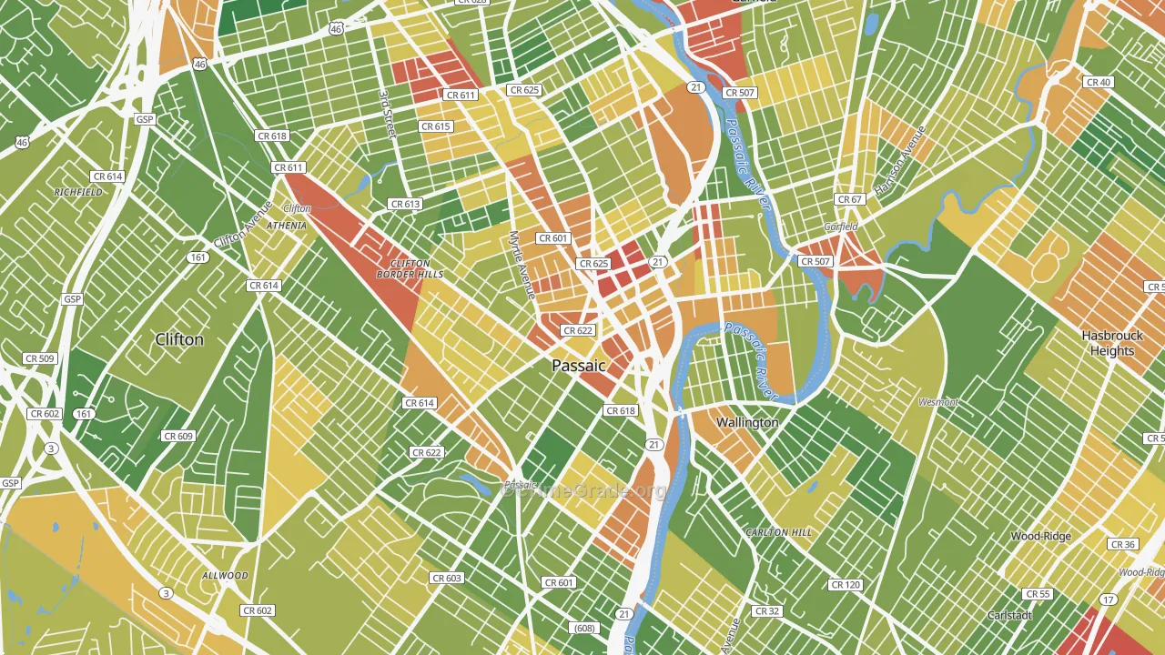 07055, NJ Map of Drug-Related Crime Rates