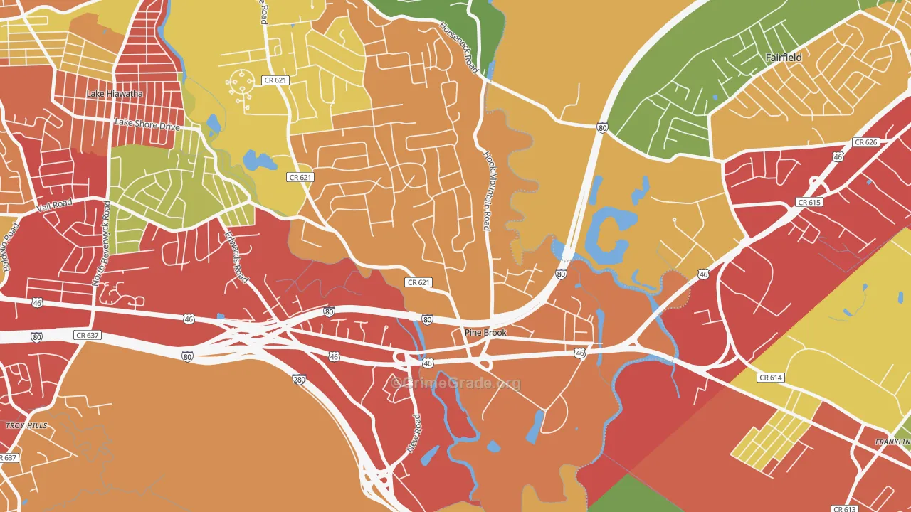 07058, NJ Map of Drug-Related Crime Rates