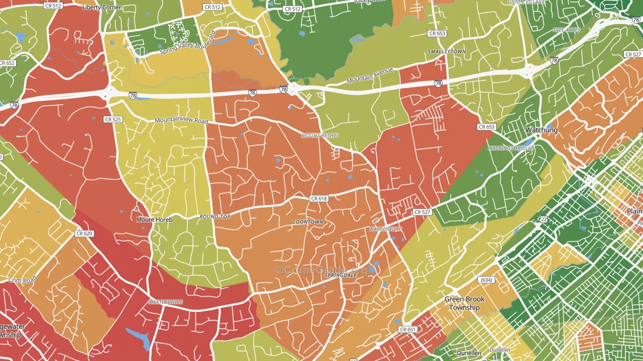 07059, NJ Map of Drug-Related Crime Rates