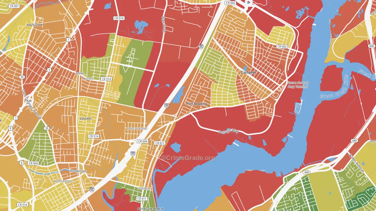07064, NJ Map of Drug-Related Crime Rates
