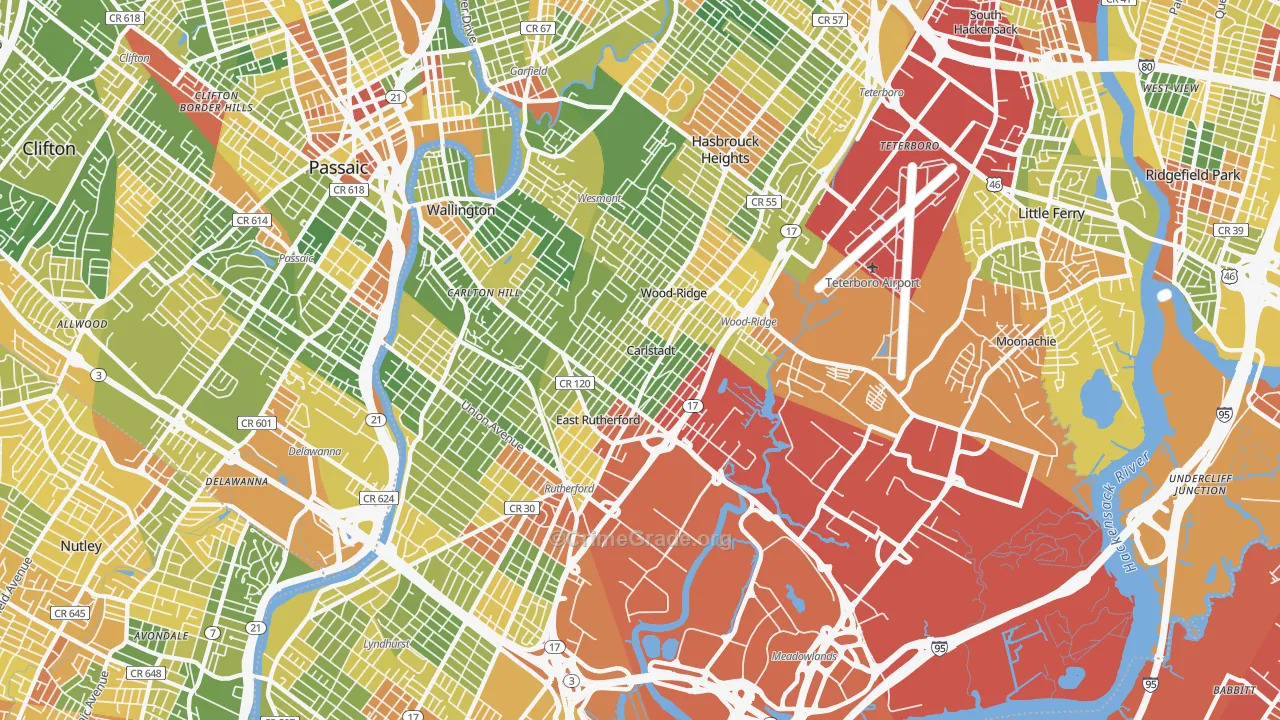 07072, NJ Map of Drug-Related Crime Rates