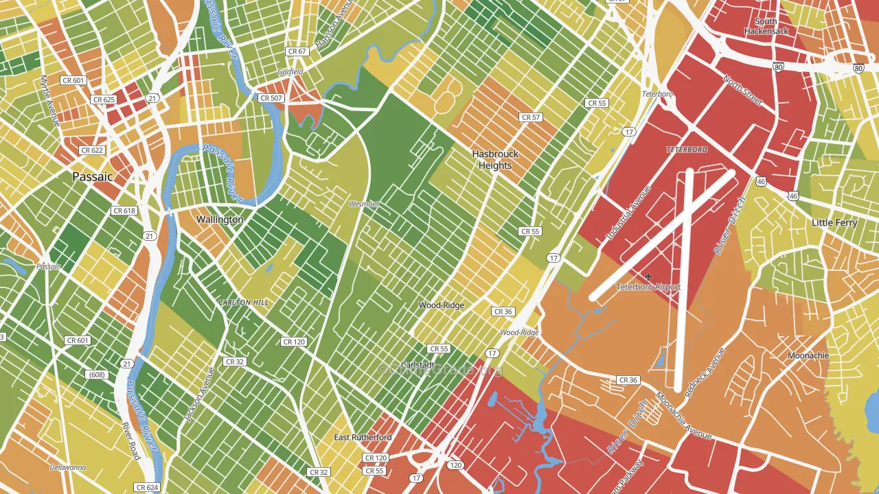 07075, NJ Map of Drug-Related Crime Rates