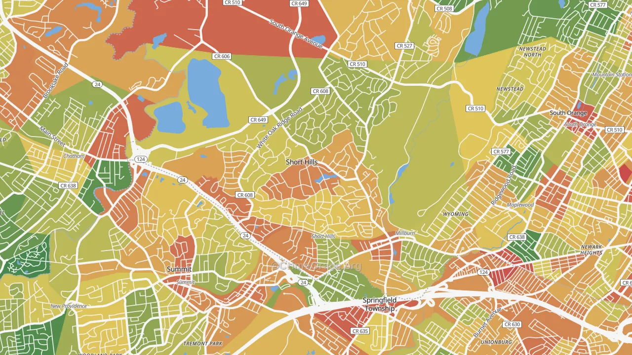 07078, NJ Map of Drug-Related Crime Rates