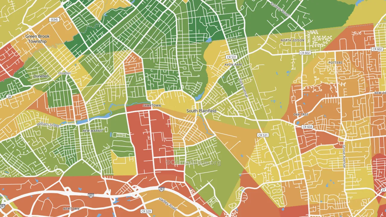 07080, NJ Map of Drug-Related Crime Rates