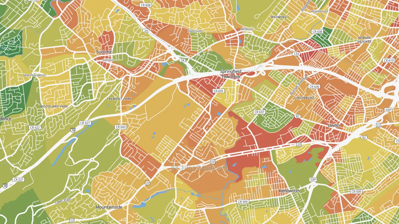 07081, NJ Map of Drug-Related Crime Rates
