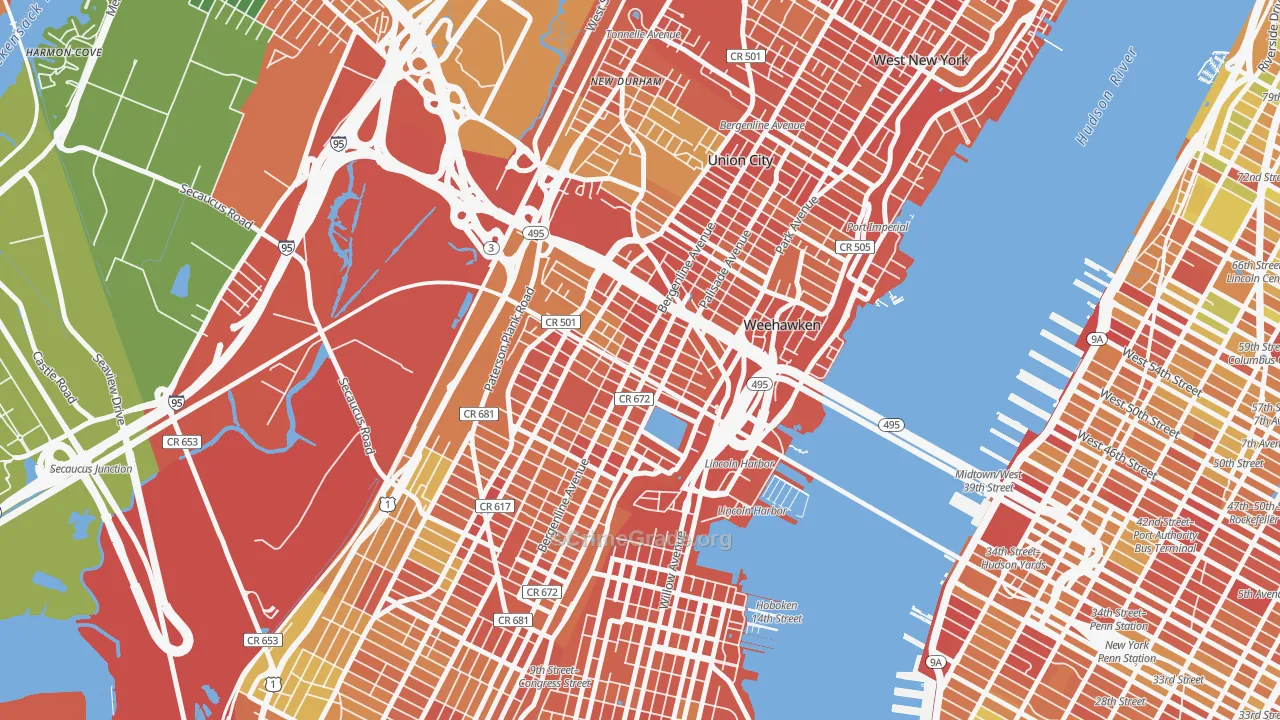 07087, NJ Map of Drug-Related Crime Rates