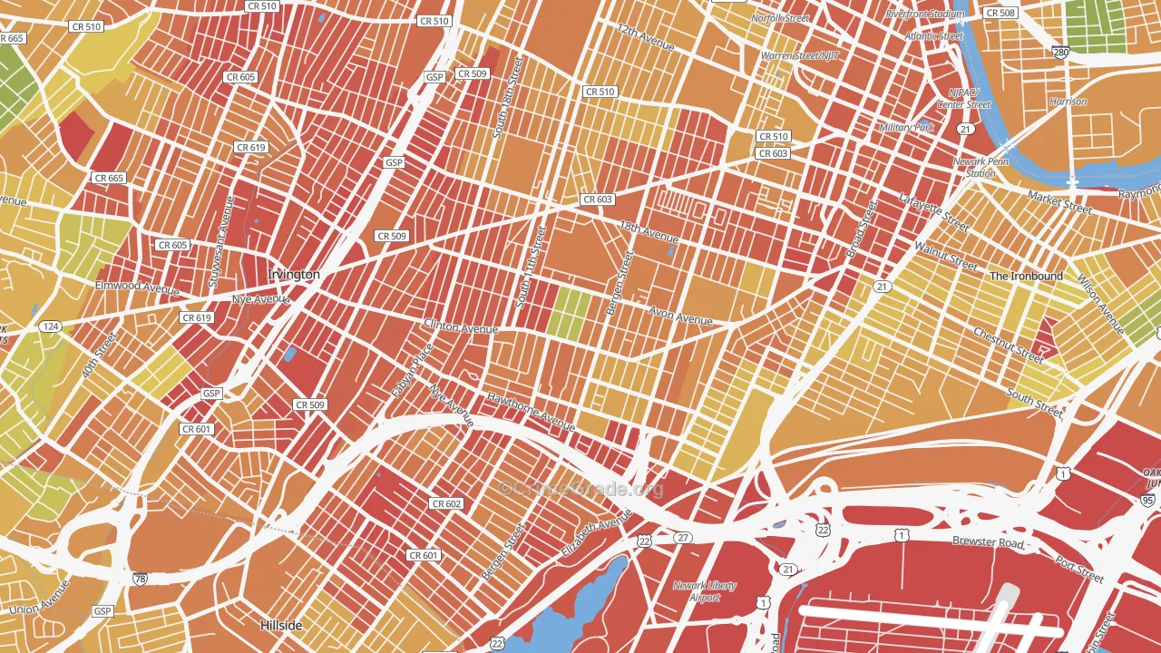 07108, NJ Map of Drug-Related Crime Rates