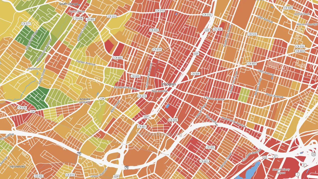 07111, NJ Map of Drug-Related Crime Rates