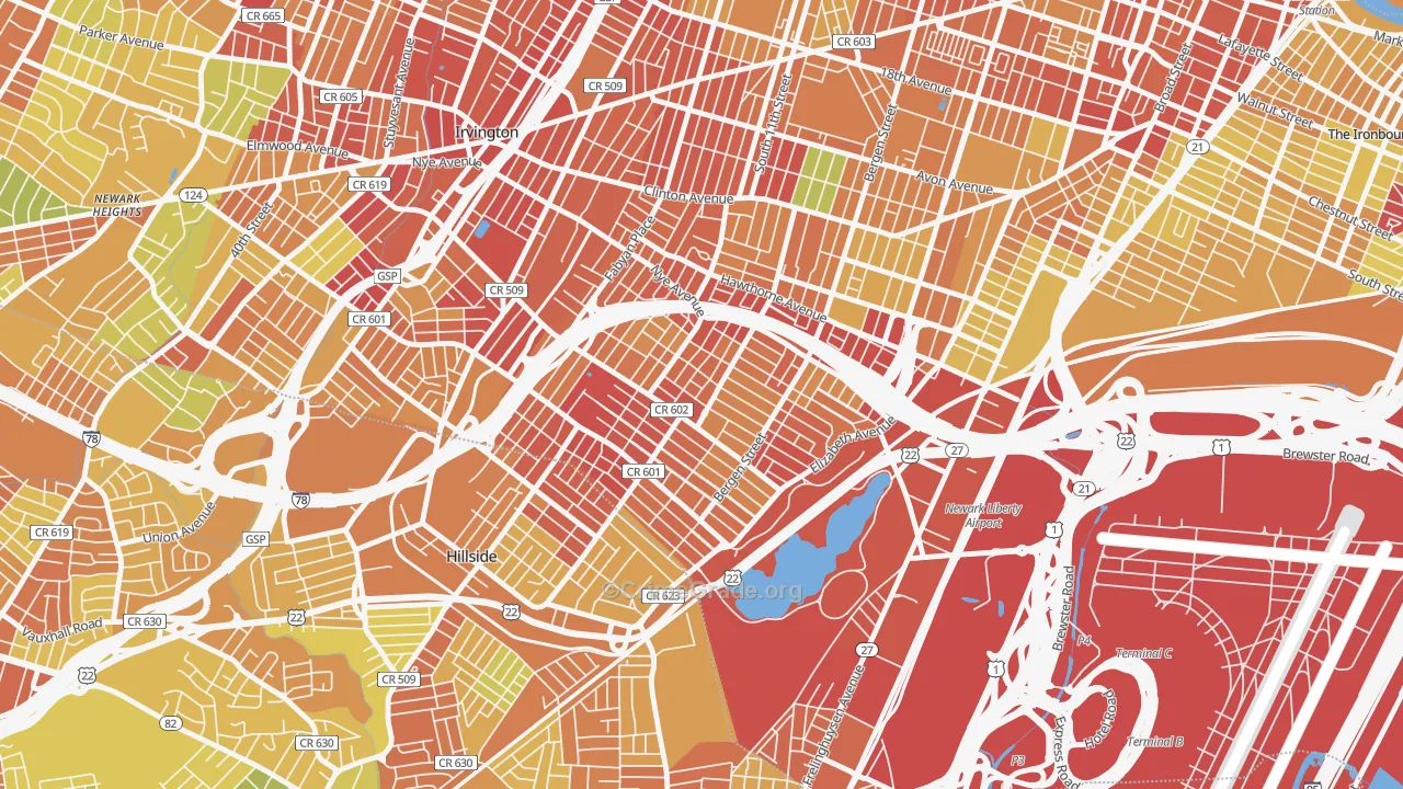 07112, NJ Map of Drug-Related Crime Rates