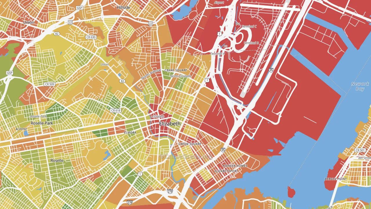 07201, NJ Map of Drug-Related Crime Rates