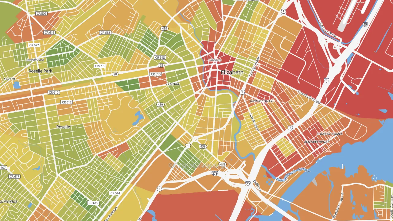 07202, NJ Map of Drug-Related Crime Rates