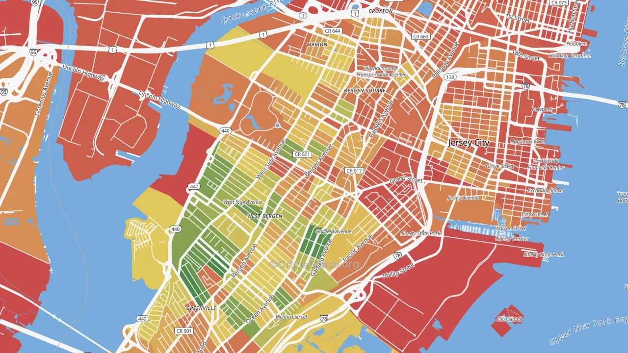 07304, NJ Map of Drug-Related Crime Rates