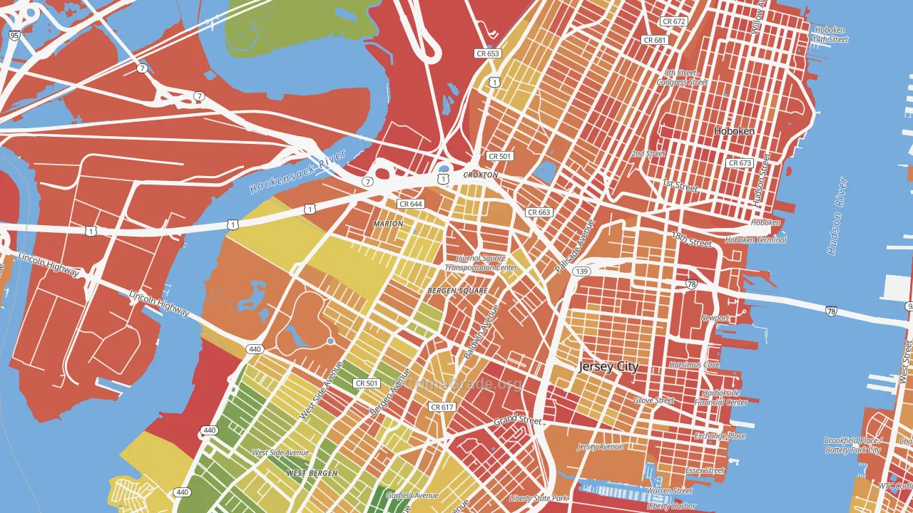 07306, NJ Map of Drug-Related Crime Rates