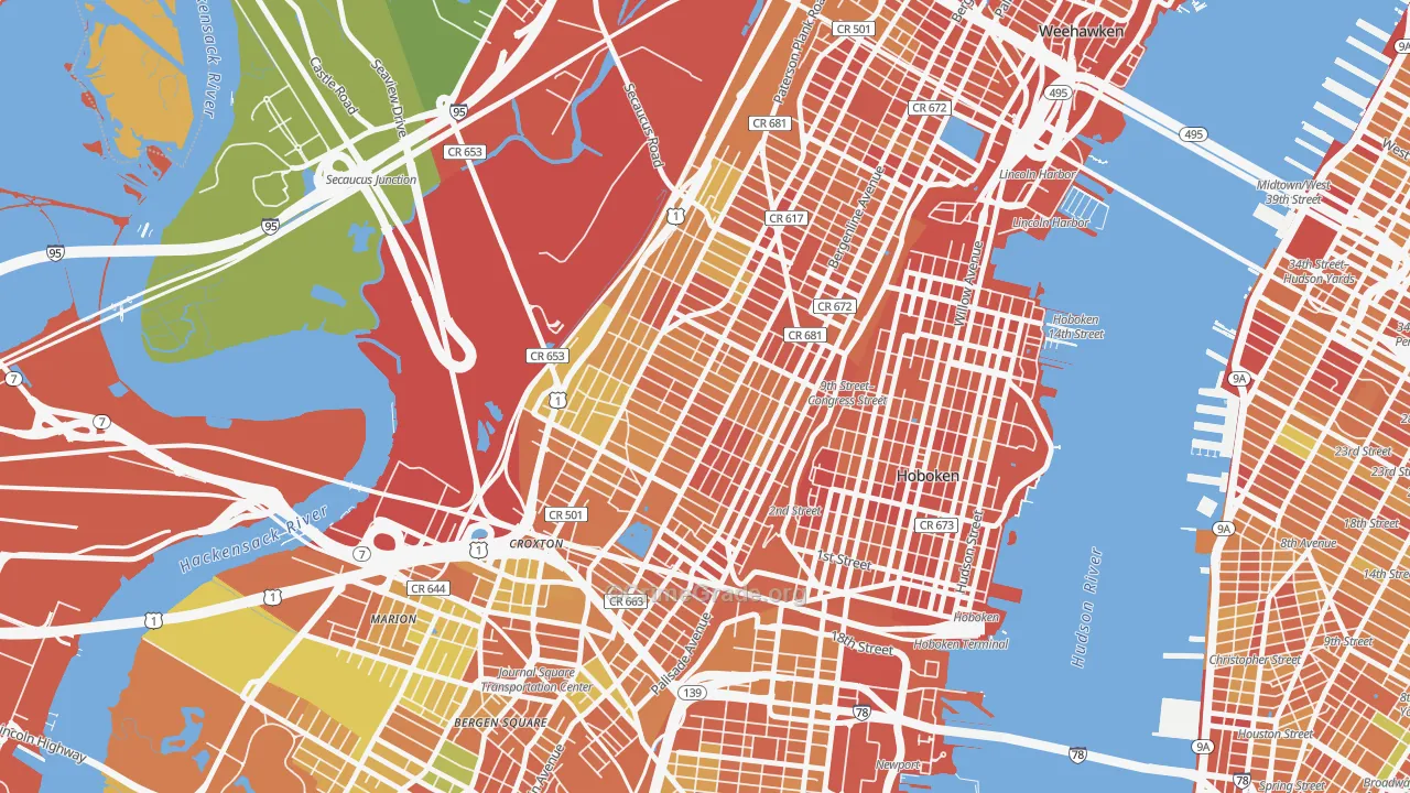 07307, NJ Map of Drug-Related Crime Rates