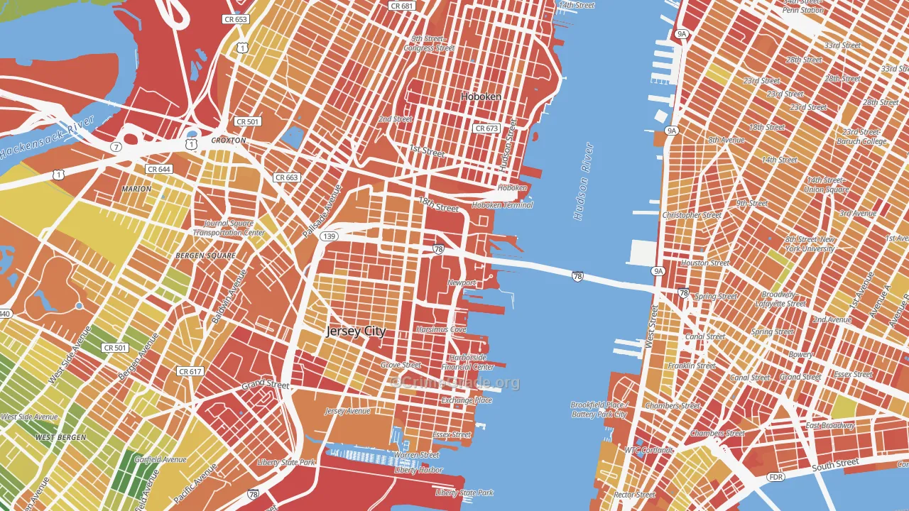 07310, NJ Map of Drug-Related Crime Rates