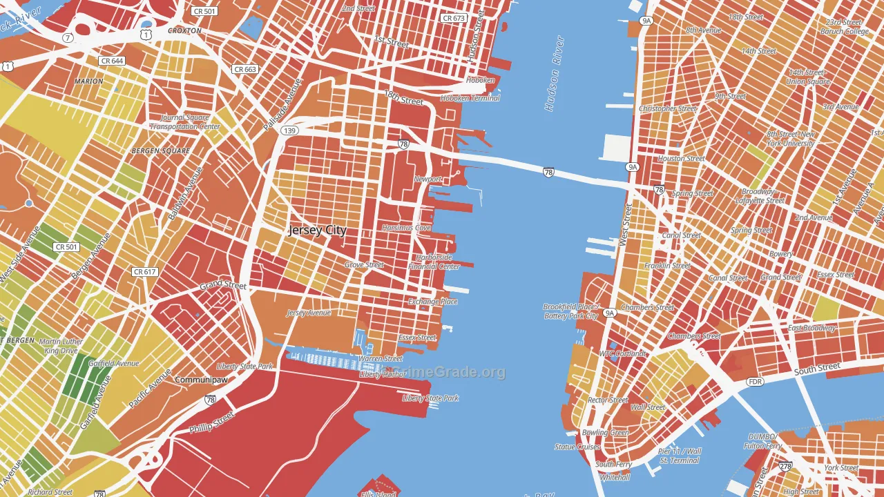 07311, NJ Map of Drug-Related Crime Rates