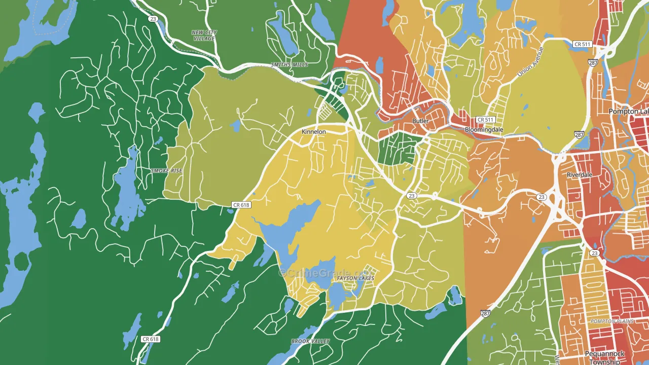 07405, NJ Map of Drug-Related Crime Rates