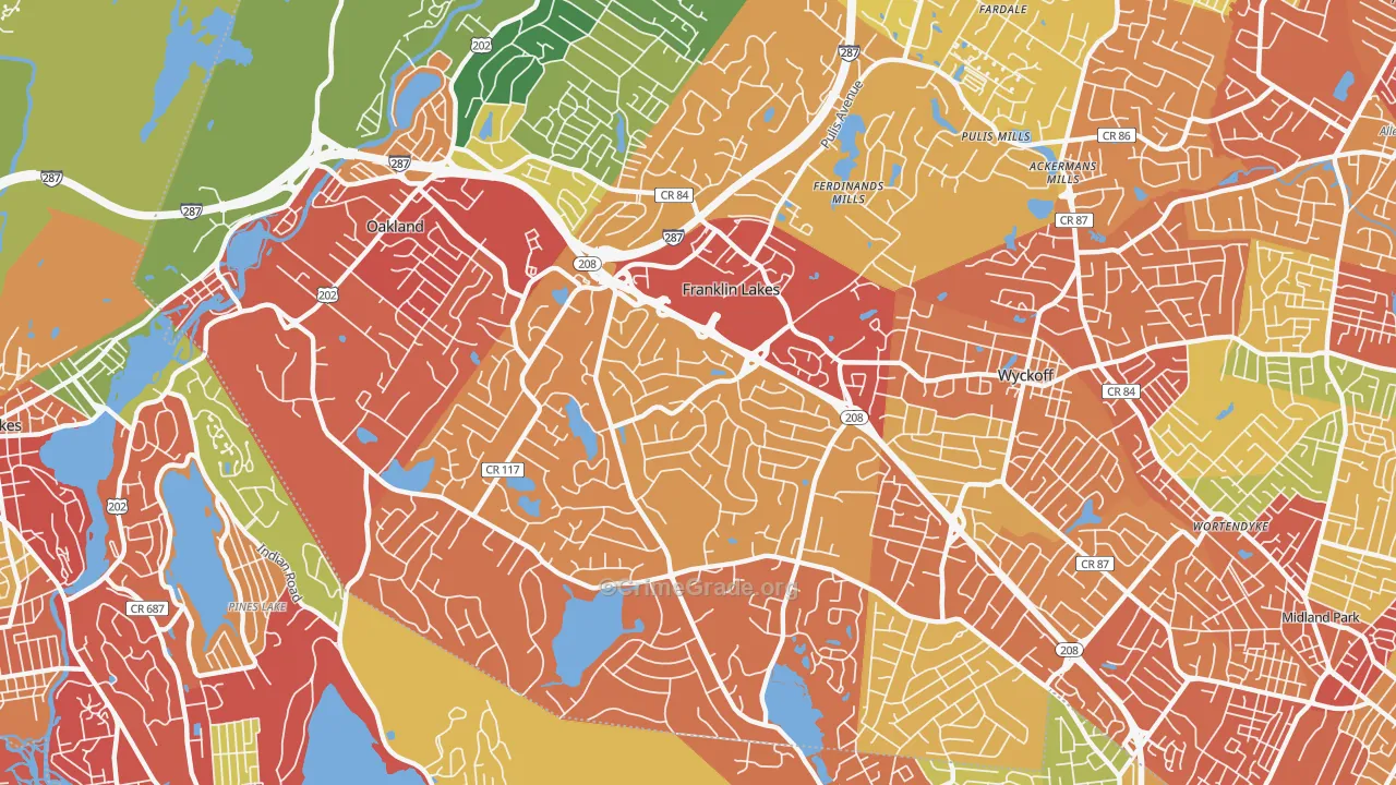 07417, NJ Map of Drug-Related Crime Rates