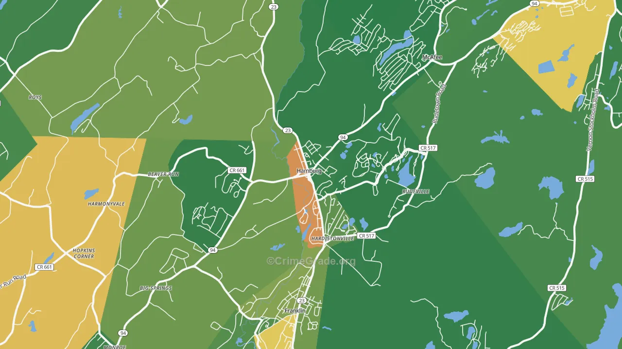 07419, NJ Map of Drug-Related Crime Rates