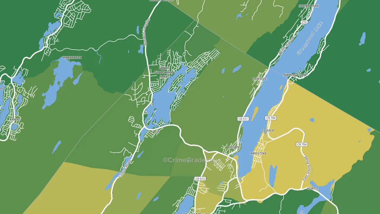 07421, NJ Map of Drug-Related Crime Rates