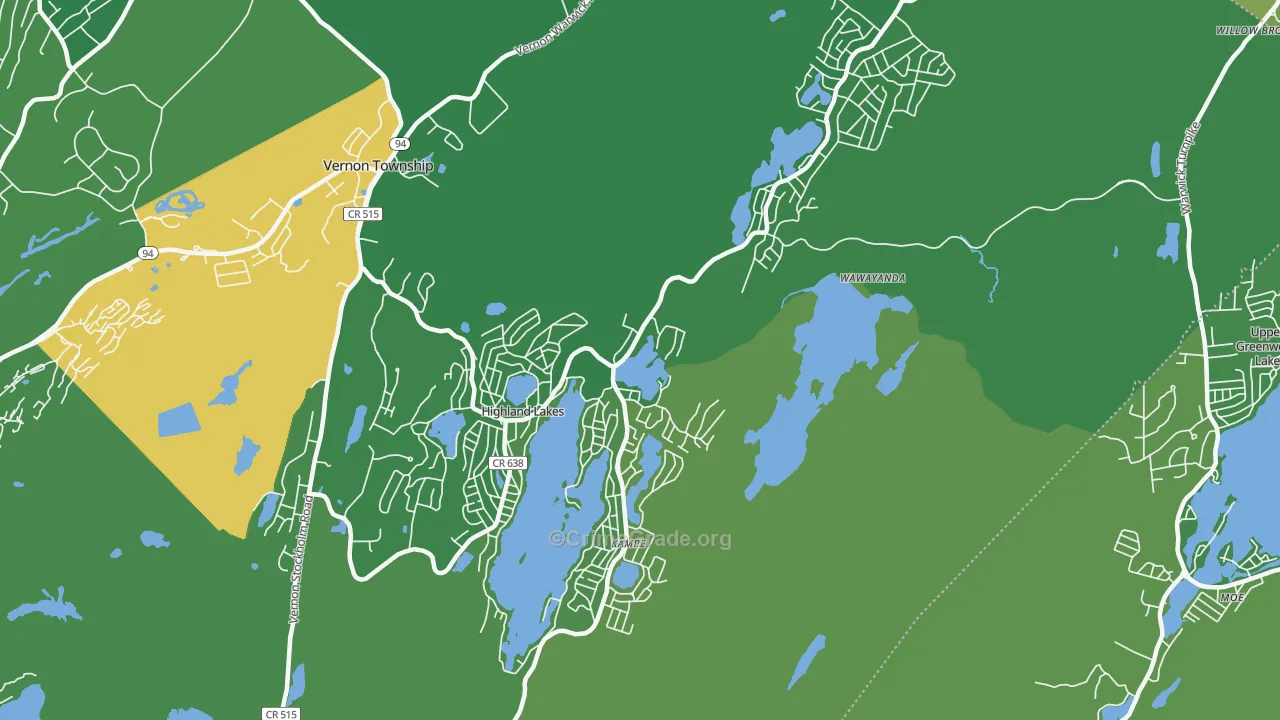 07422, NJ Map of Drug-Related Crime Rates