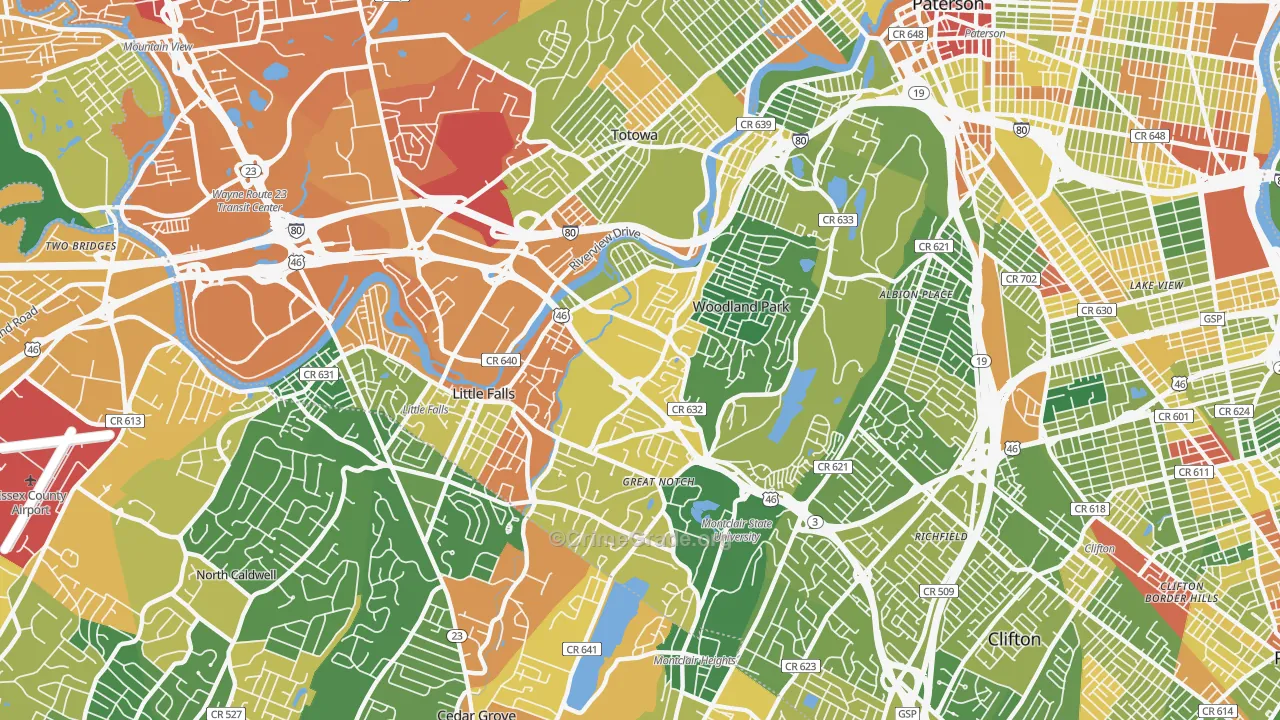 07424, NJ Map of Drug-Related Crime Rates