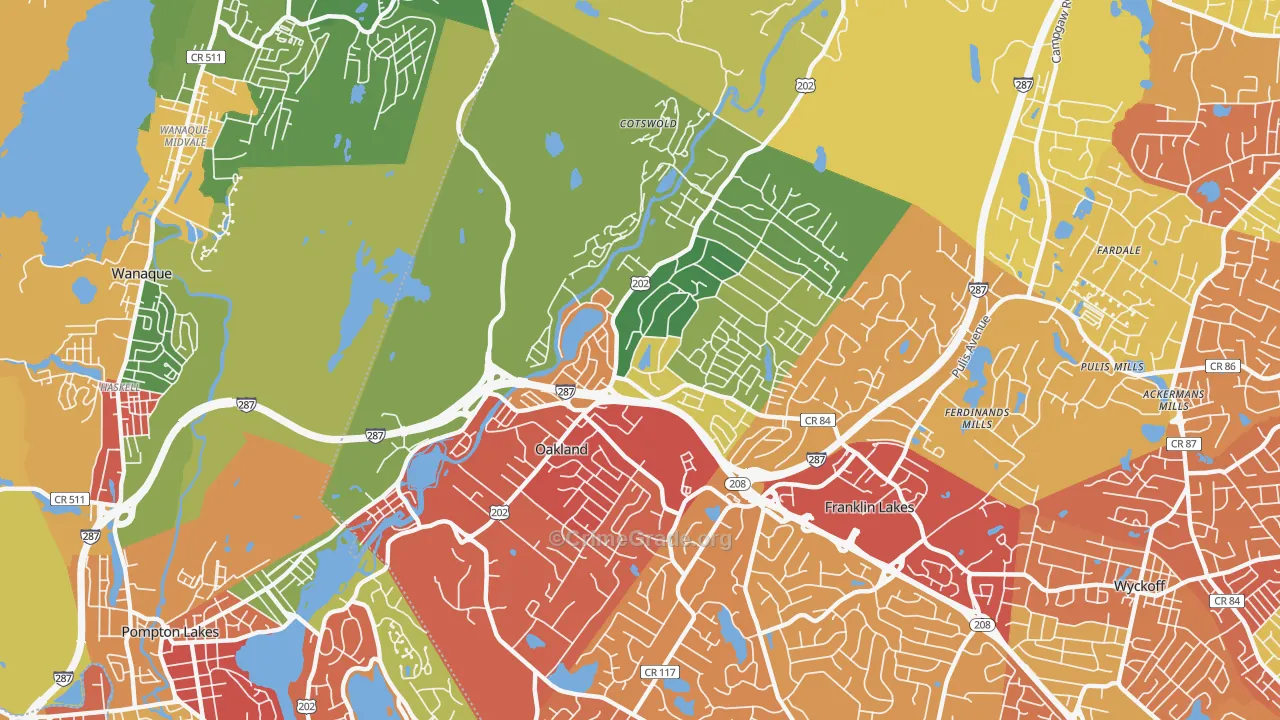 07436, NJ Map of Drug-Related Crime Rates