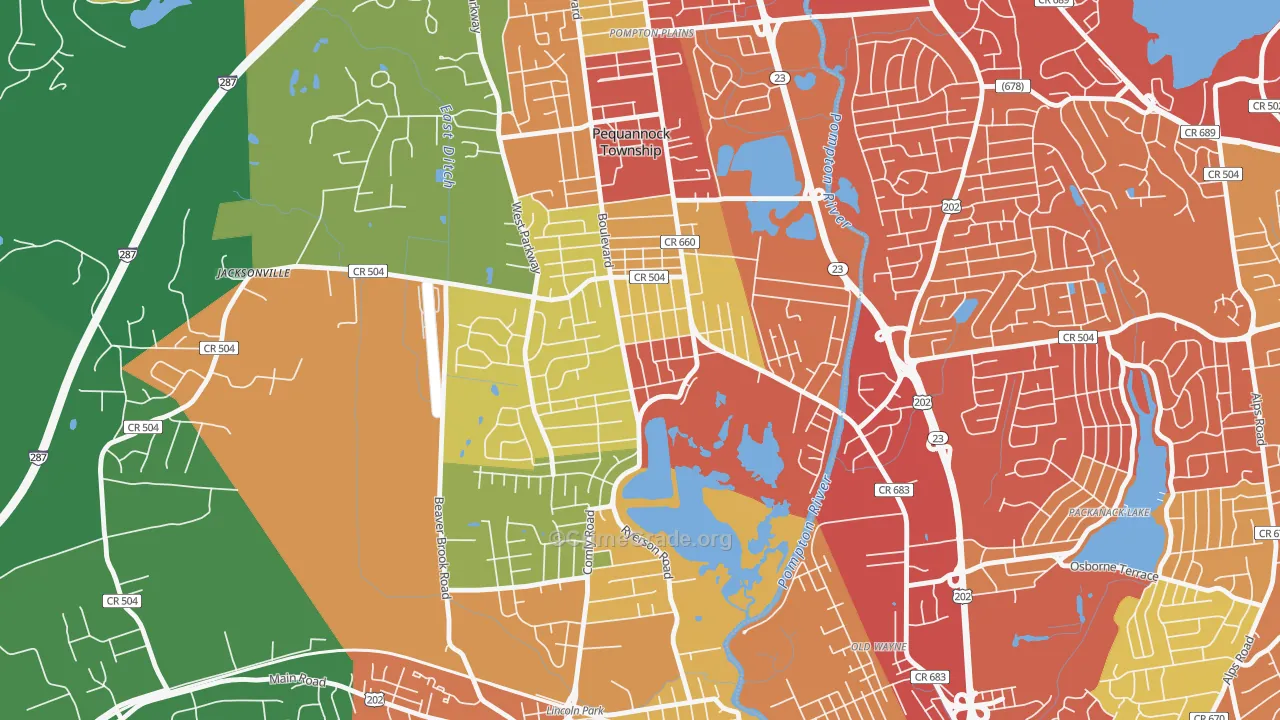 07440, NJ Map of Drug-Related Crime Rates