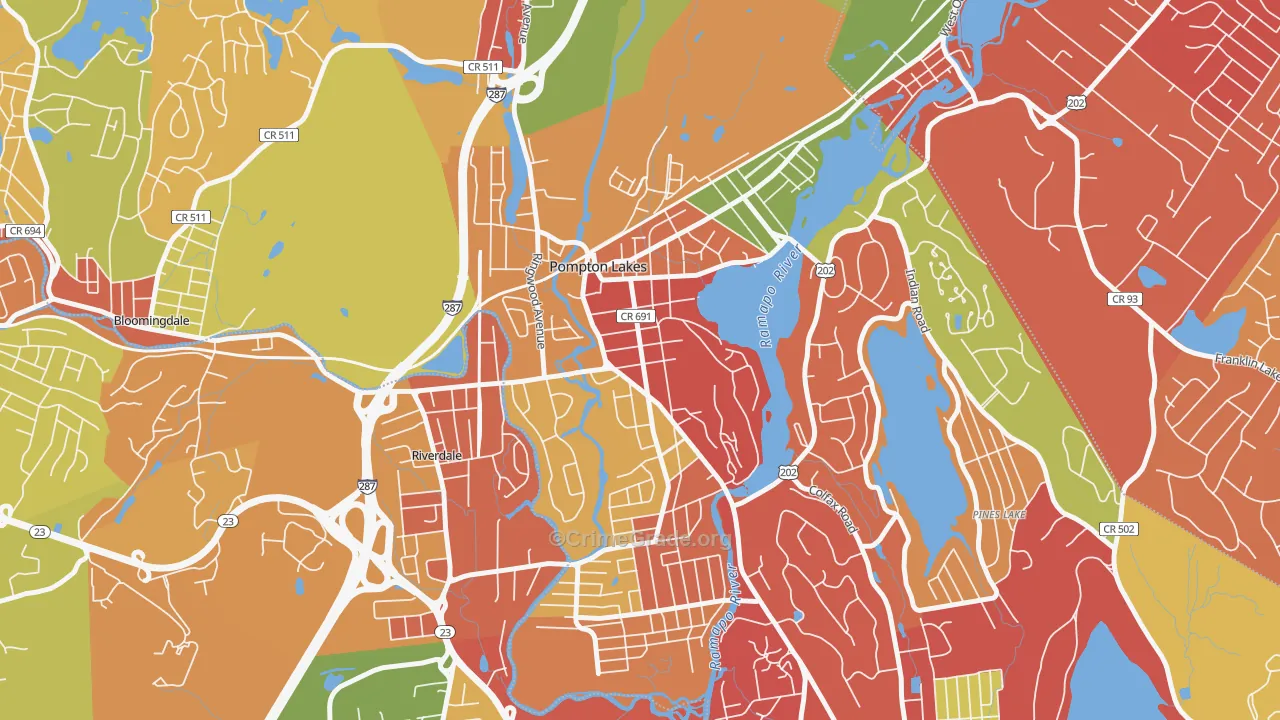07442, NJ Map of Drug-Related Crime Rates