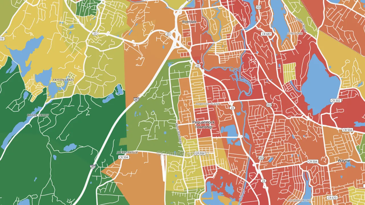 07444, NJ Map of Drug-Related Crime Rates