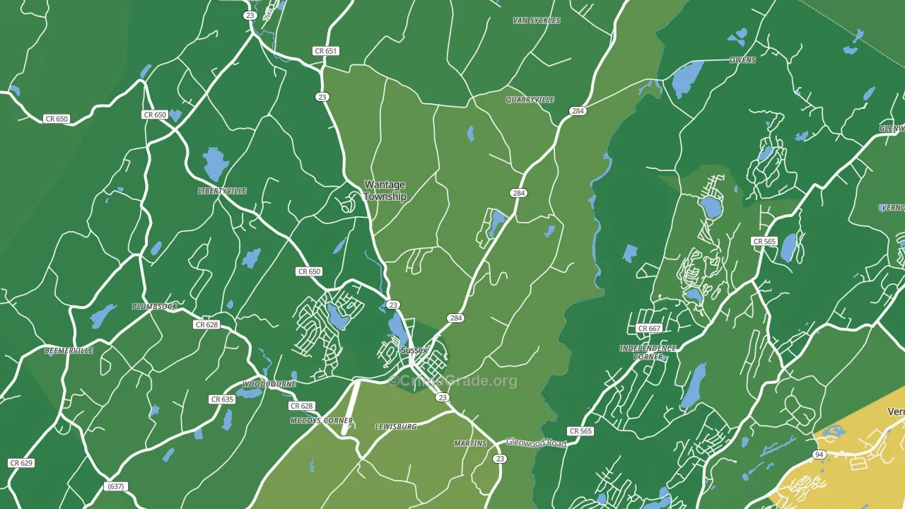 07461, NJ Map of Drug-Related Crime Rates