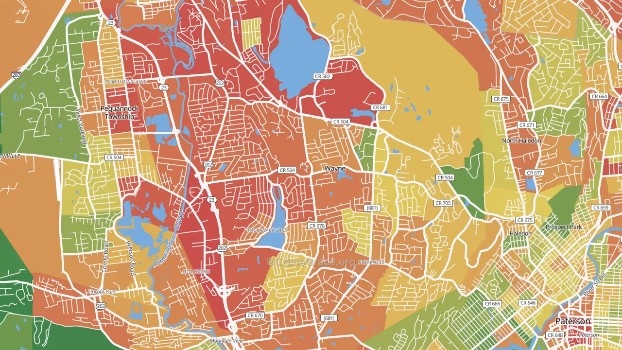 07470, NJ Map of Drug-Related Crime Rates