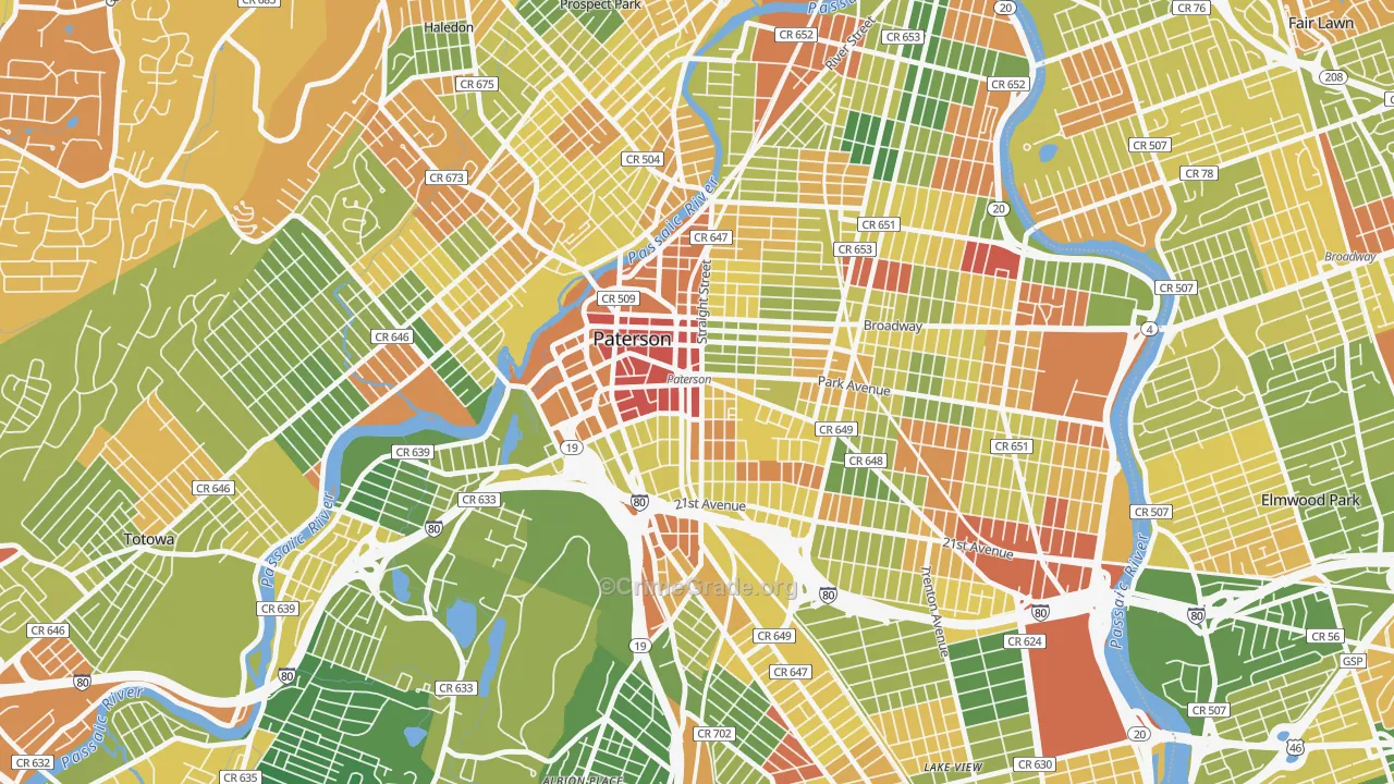07501, NJ Map of Drug-Related Crime Rates