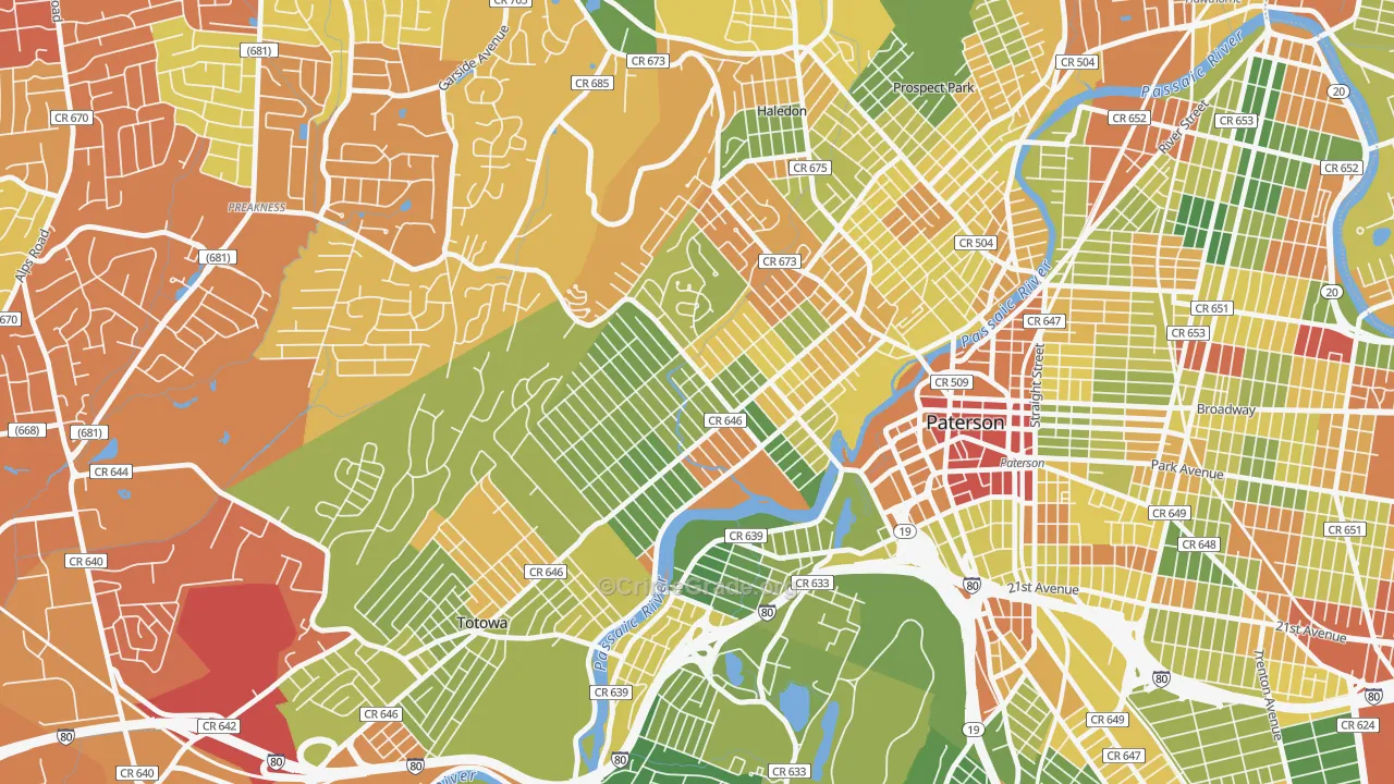 07502, NJ Map of Drug-Related Crime Rates