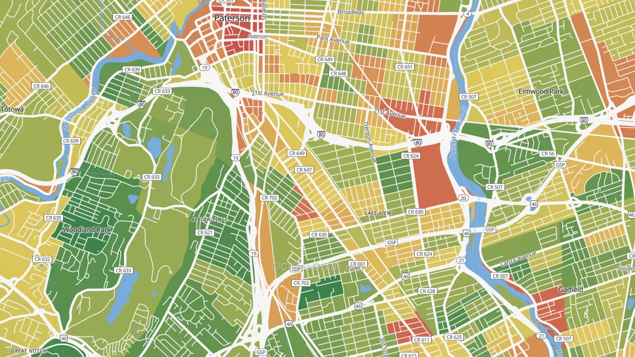 07503, NJ Map of Drug-Related Crime Rates