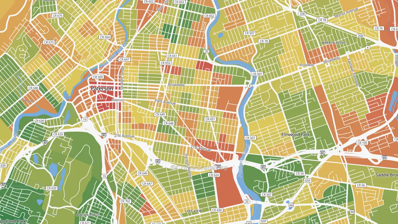 07504, NJ Map of Drug-Related Crime Rates